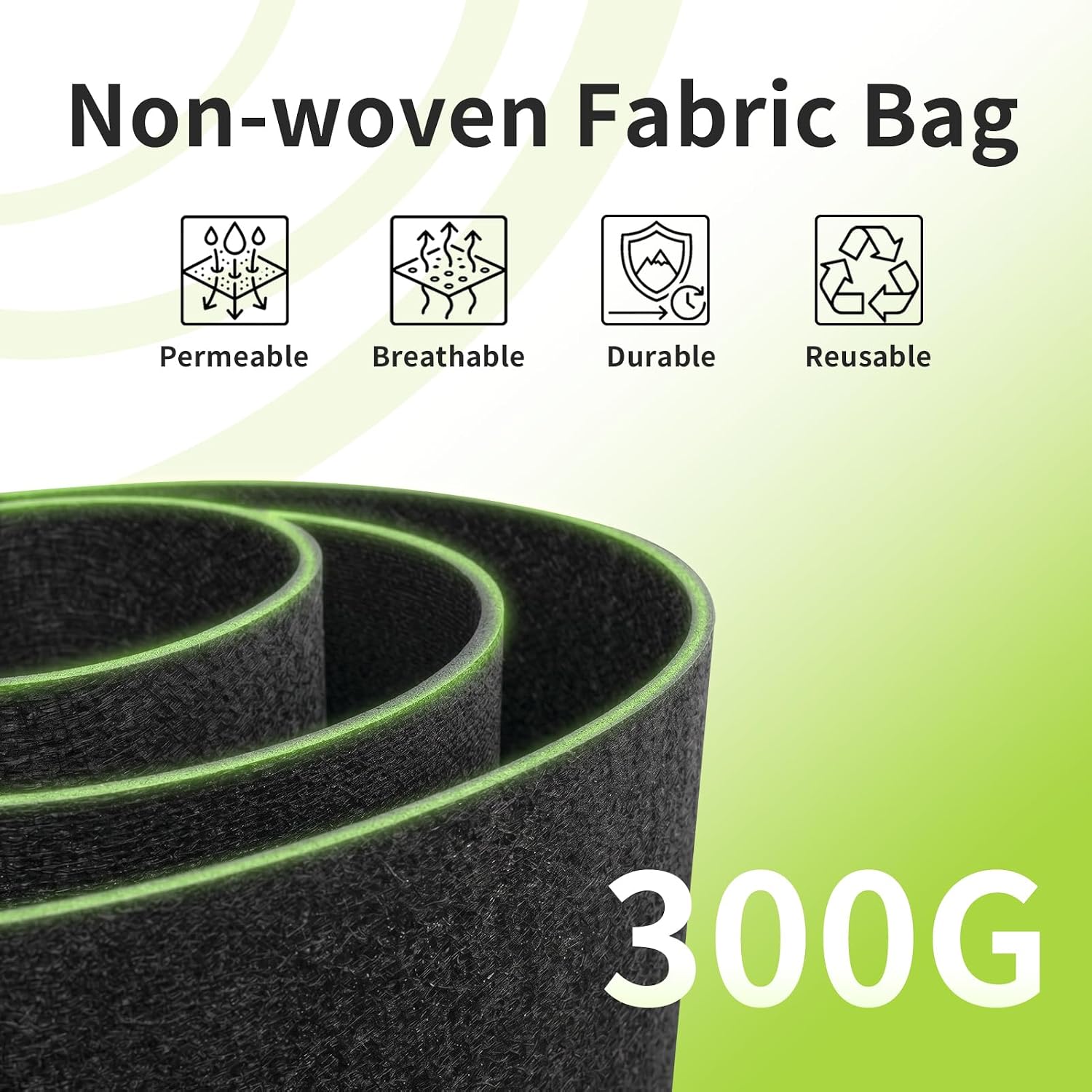Hoikwo 10-Pack Assorted Sizes Fabric Grow Bags, 5 Pack Each of 5&10 Gallon | Black Non-Woven Bags with Reinforced Handles, Portable Planter Containers for Vegetables, Indoor Outdoor Garden Patio - Image 5